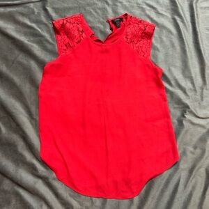 J. Crew Red Lace Sleeveless Camisole